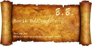 Borik Böngér névjegykártya